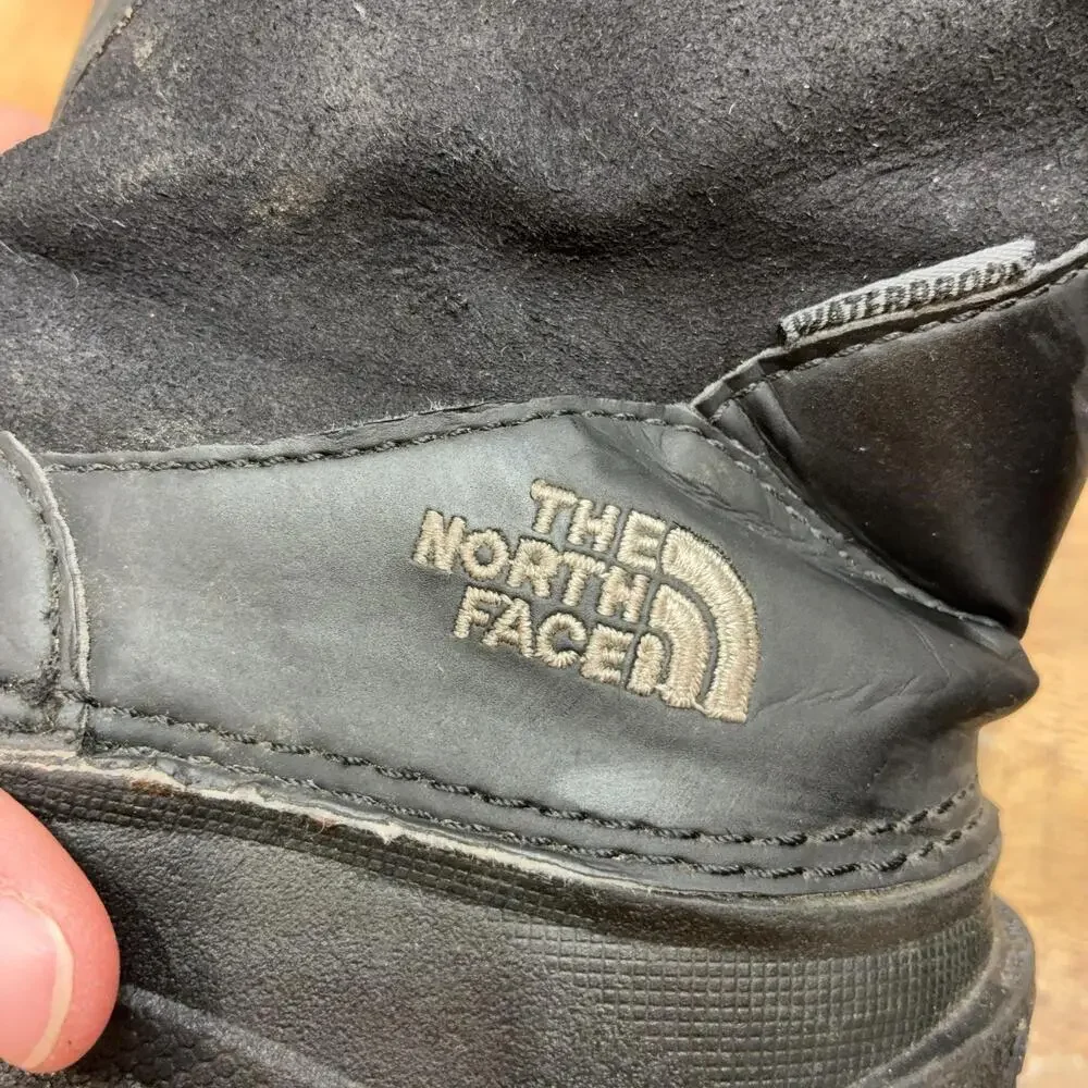 The North Face Snow Boots Girls Size 4 36 Black Waterproof Faux Fur Heatseeker
